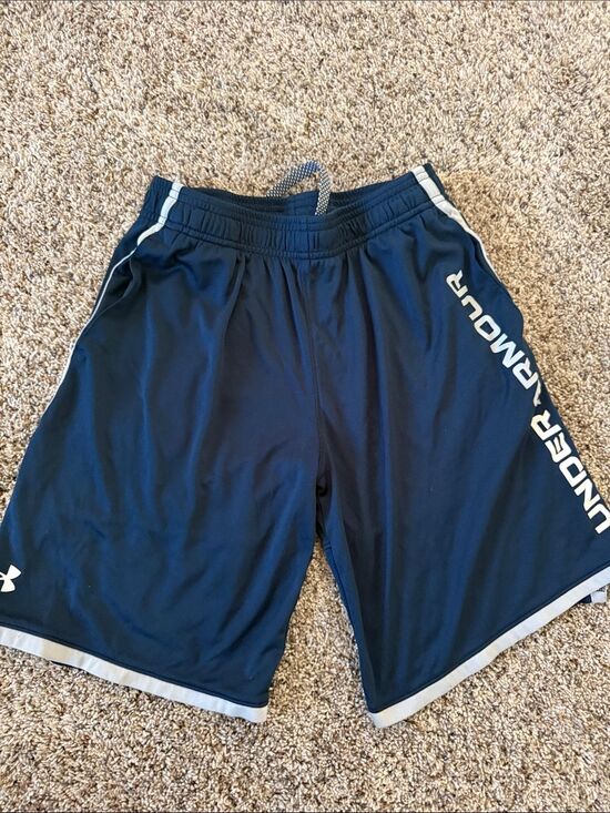 Under Armour Other - Under Armour Navy Athletic Shorts with White Trim
